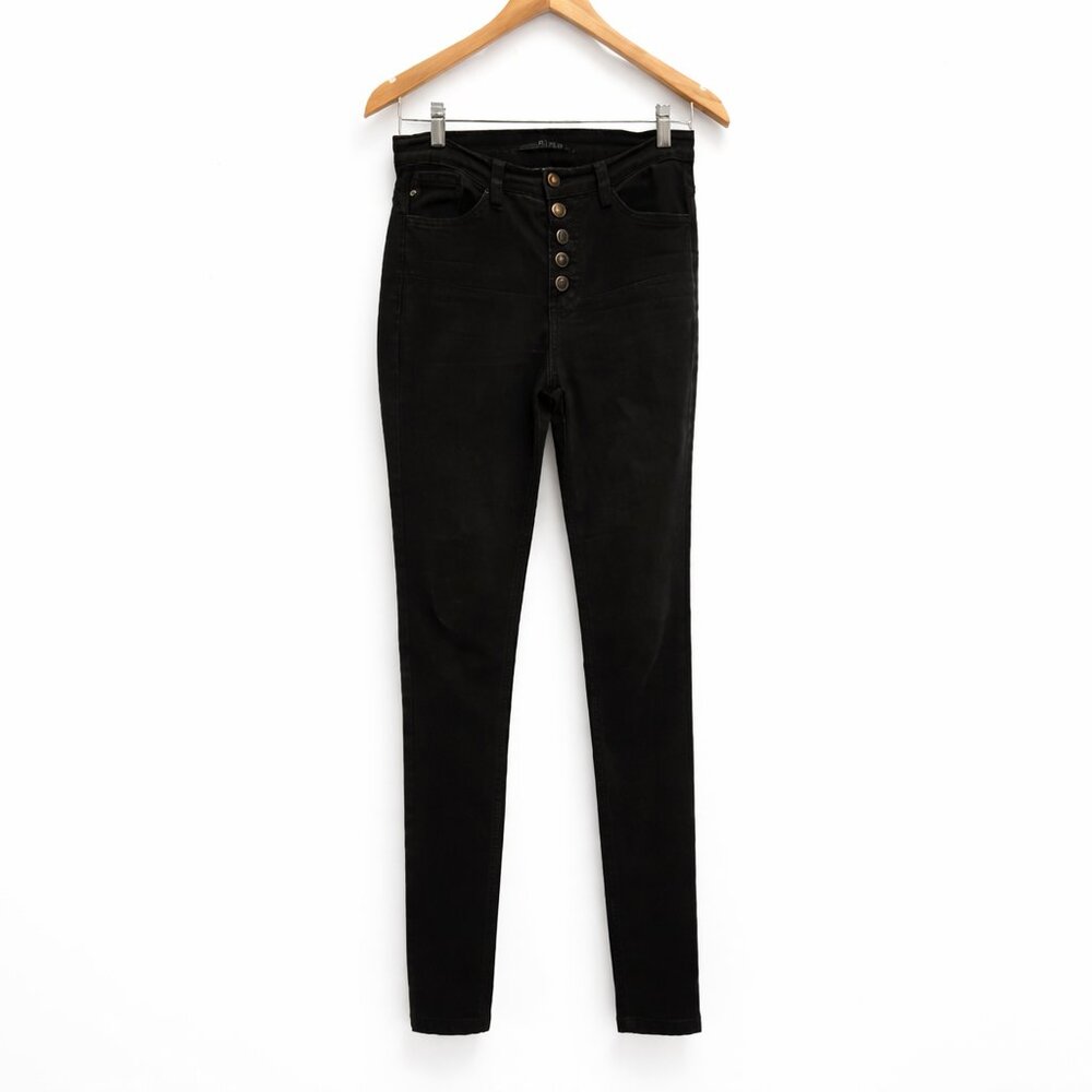 KanCan Brand Woman's Black Button Fly Jeans, Size 4